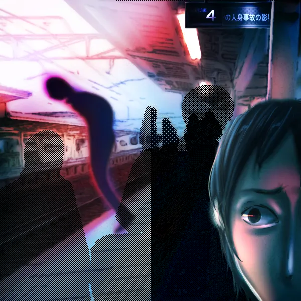 黒い人のような何かが駅のホームから線路へ落ちるのを、私は見てしまったのです。