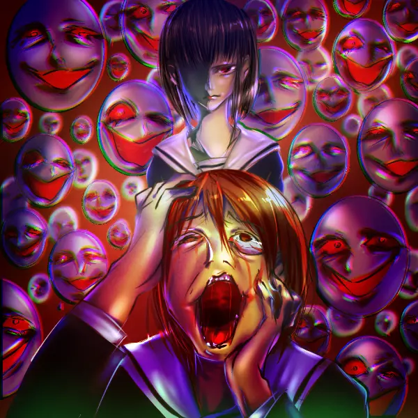 Eは、全ての人間が同じ顔に見える呪いをAにかけられ、精神が崩壊してしまったのだという。